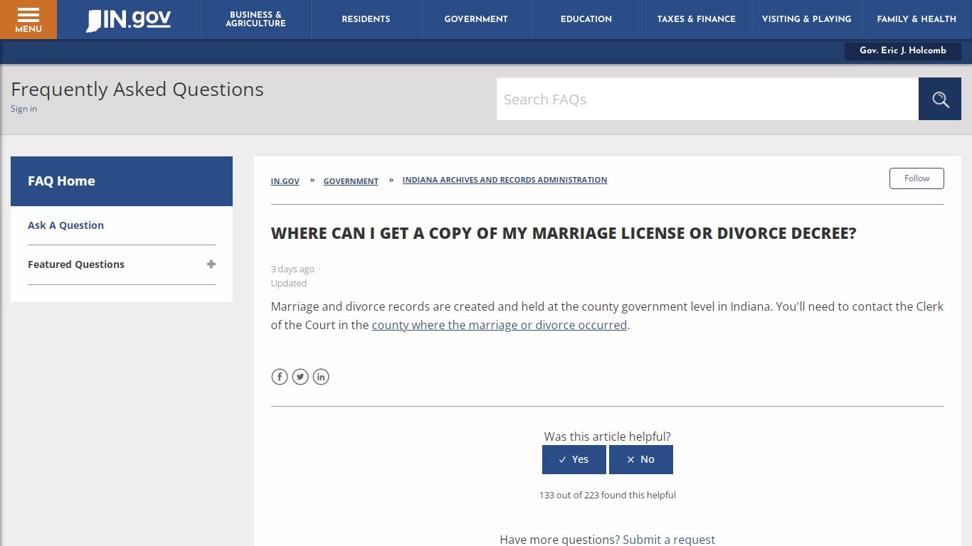 Where can I get a copy of my marriage license or divorce decree?