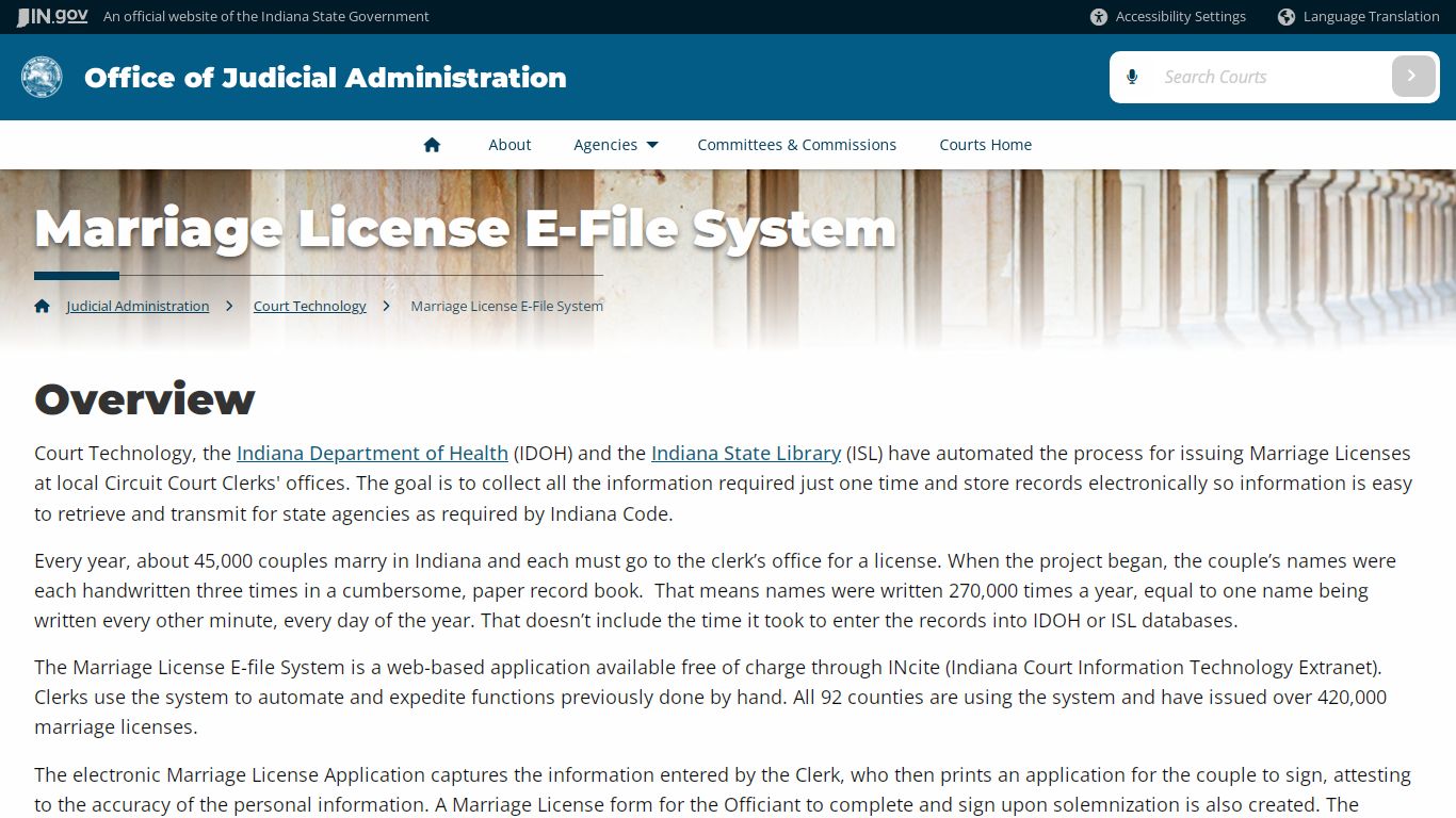 Marriage License E-File System - Office of Judicial Administration